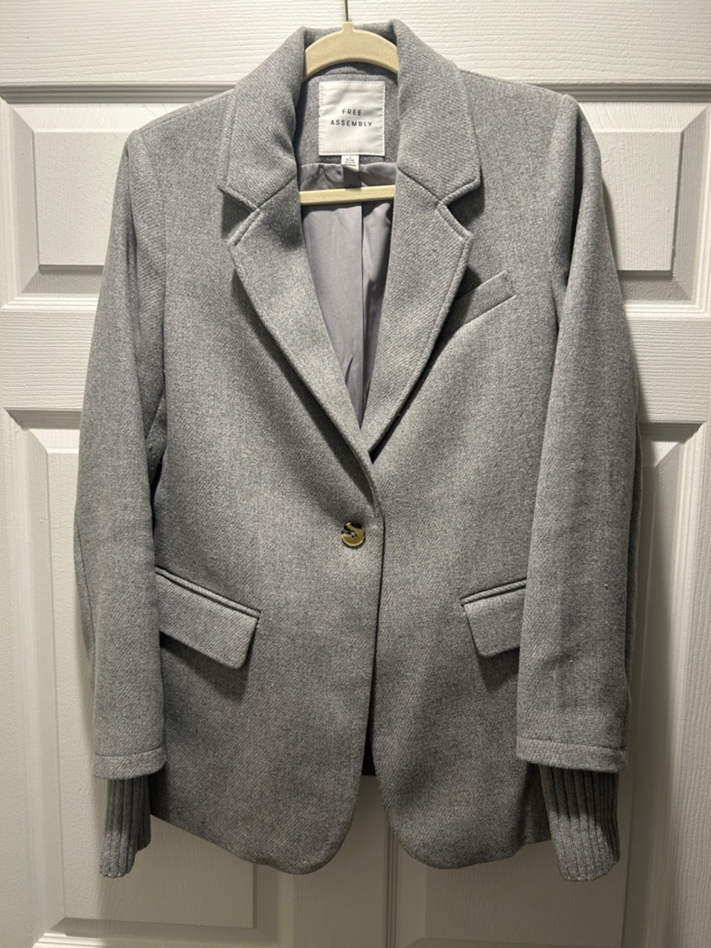 Free Assembly Women's Light Gray Single-Button Blazer